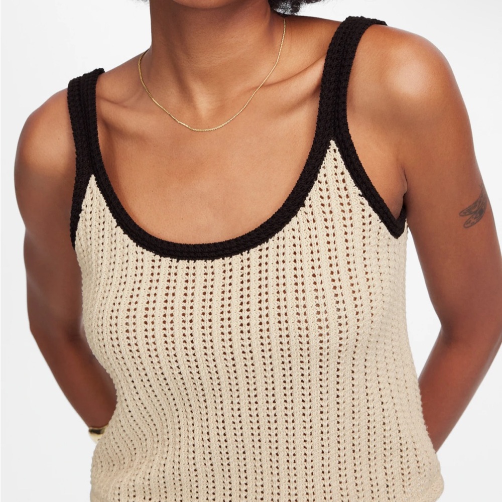Madewell Black and Cream Knit Sweater Tank Size XS NWT - Picture 3 of 6